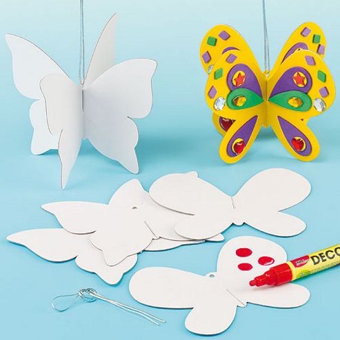 Image of 3d Card Butterfly Hanging Decorations (pack Of 12)