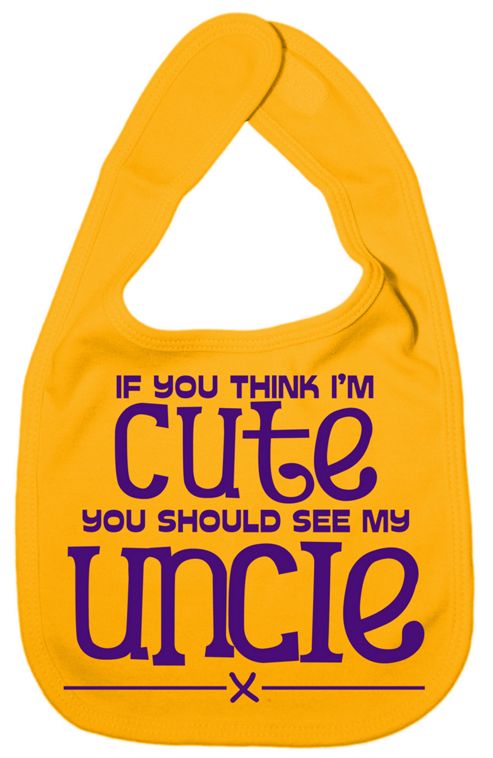 Image of Dirty Fingers If You Think I'm Cute You Should See My Uncle Bib Yellow