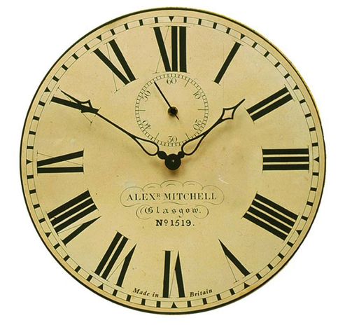 Image of Roger Lascelles Clocks Station Wall Clock With Seconds Hand