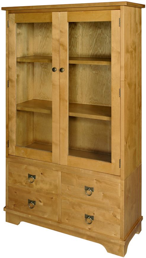 Image of Wood Bros Burlington Glazed Bookcase - Whisky