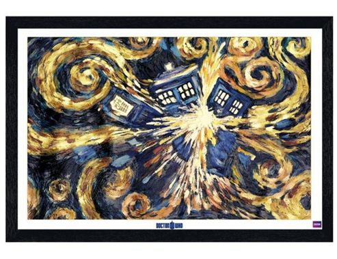 Image of Black Wooden Framed Doctor Who Exploding Tardis Poster