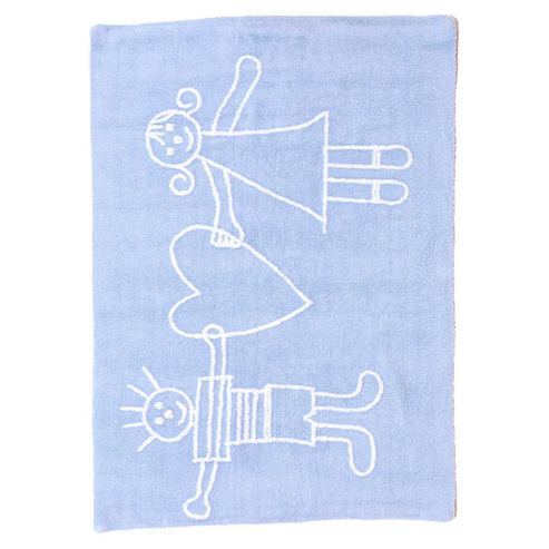 Image of Lorena Canals Soliaria Blue Children's Rug - 120 Cm W X 160 Cm D (3 Ft 11 In X 5 Ft 3 In)