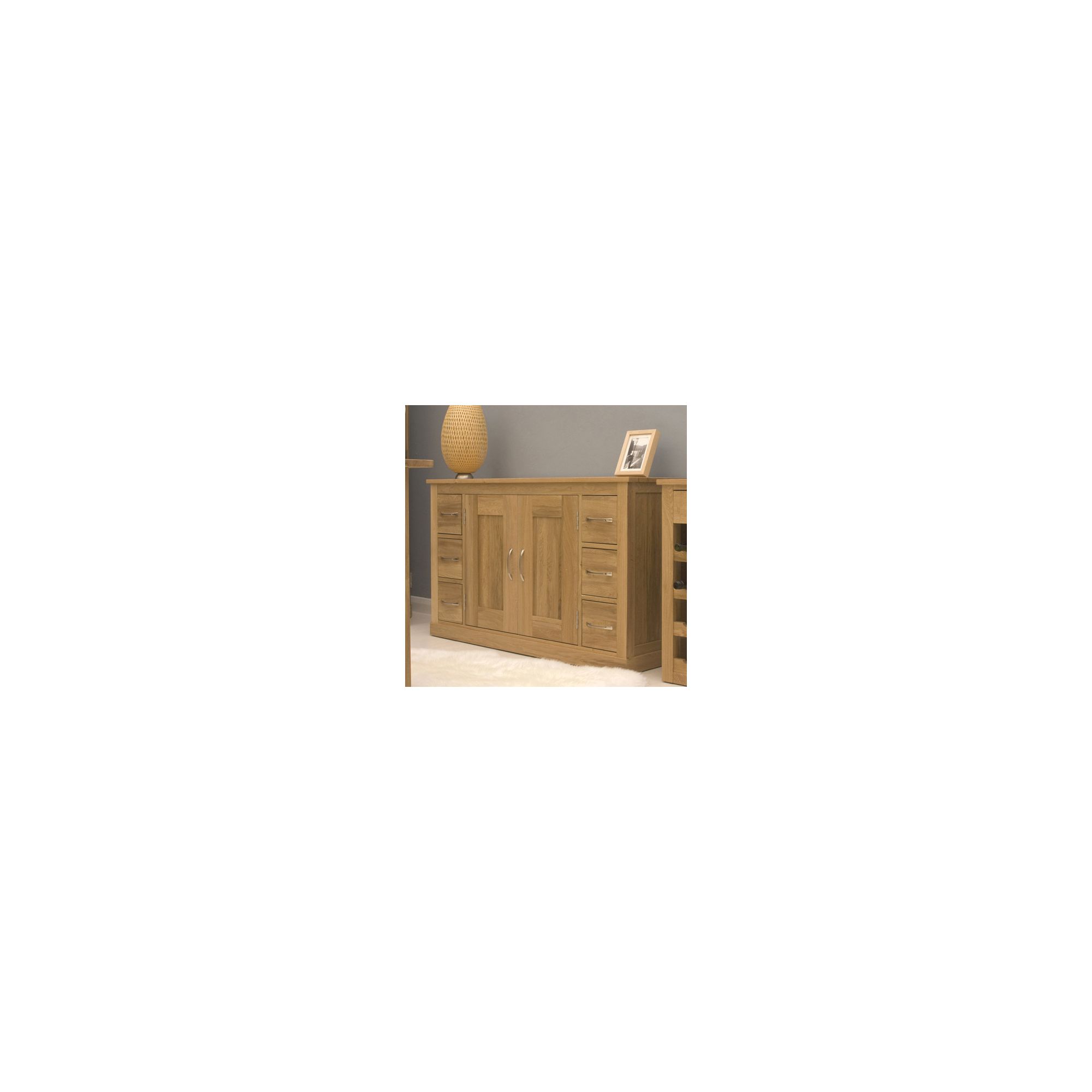 Baumhaus Mobel Oak 6 Drawer Sideboard at Tesco Direct