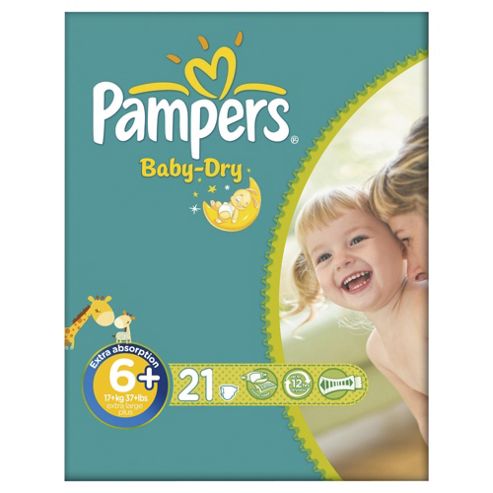 Image of Pampers Baby Dry Size 6+ Carry Pack - 21 Nappies