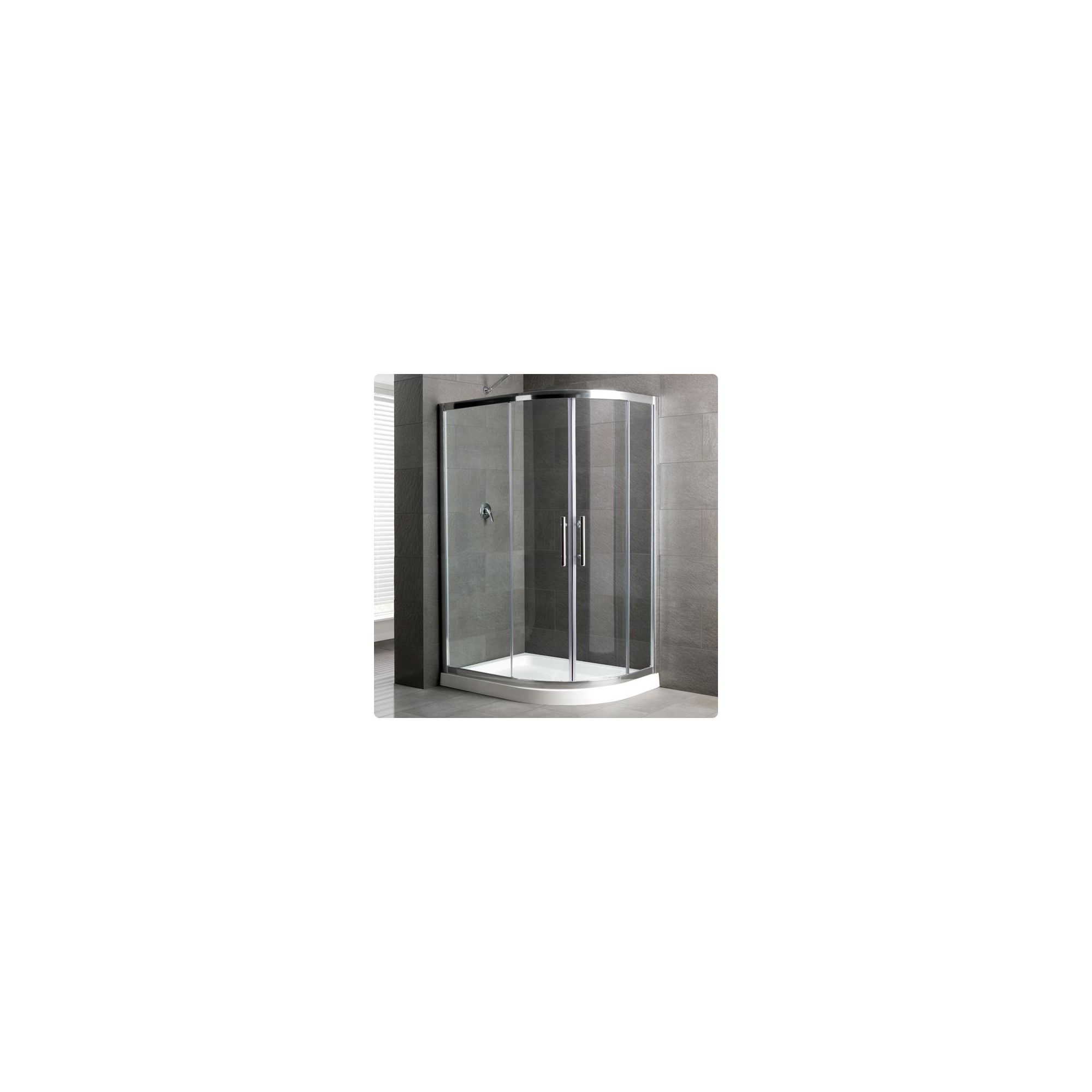 Duchy Select Silver 2 Door Offset Quadrant Shower Enclosure 1000mm x 800mm, Standard Tray, 6mm Glass at Tesco Direct