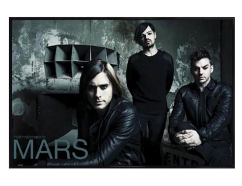 Image of 30 Seconds To Mars Gloss Black Framed Brooding Band Portrait 30stm Poster