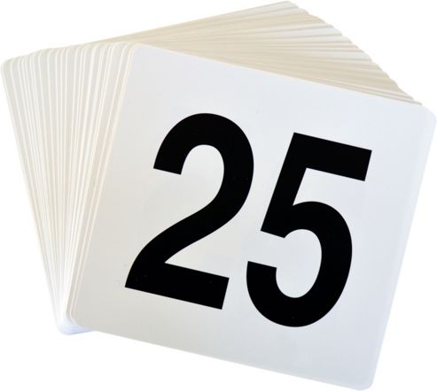 Image of Table Number Card Set 1-25. Great For Catering, Weddings, Events