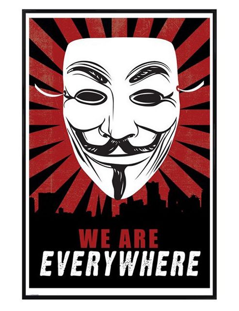 Image of V For Vendetta Gloss Black Framed We Are Everywhere Poster