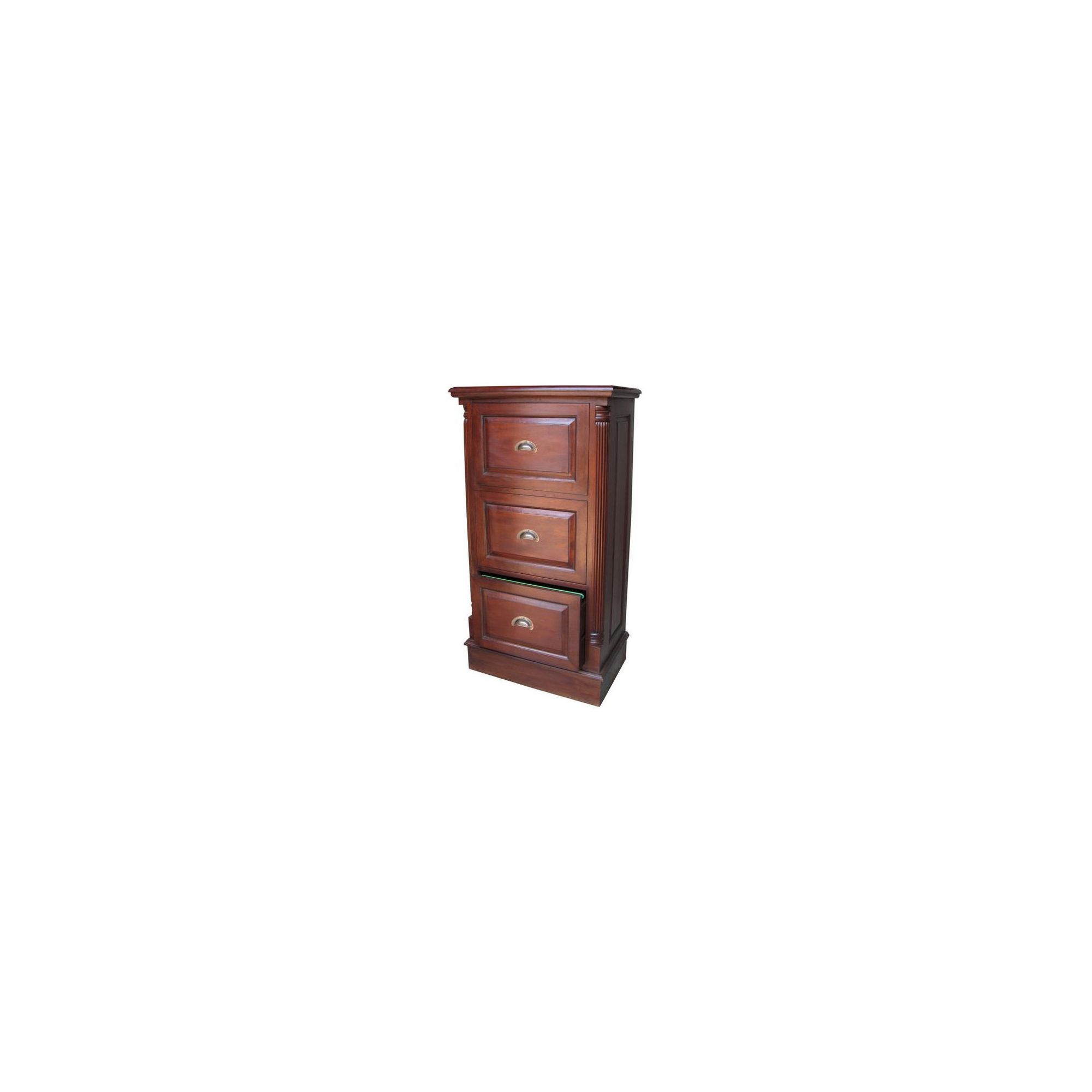 Lock stock and barrel Mahogany 3 Drawer Filing Cabinet with Antique Handles in Mahogany at Tescos Direct