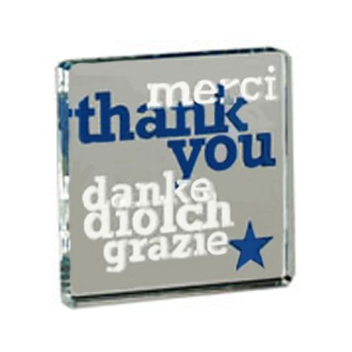 Image of Spaceform Multi Language Thank You Mini Solid Glass Keepsake