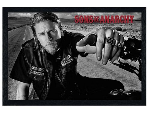 Image of Black Wooden Framed Sons Of Anarchy President Jackon Poster