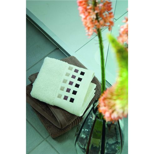 Image of Catherine Lansfield Bathroom Mosaic Bath Sheet, 90x140, Cream