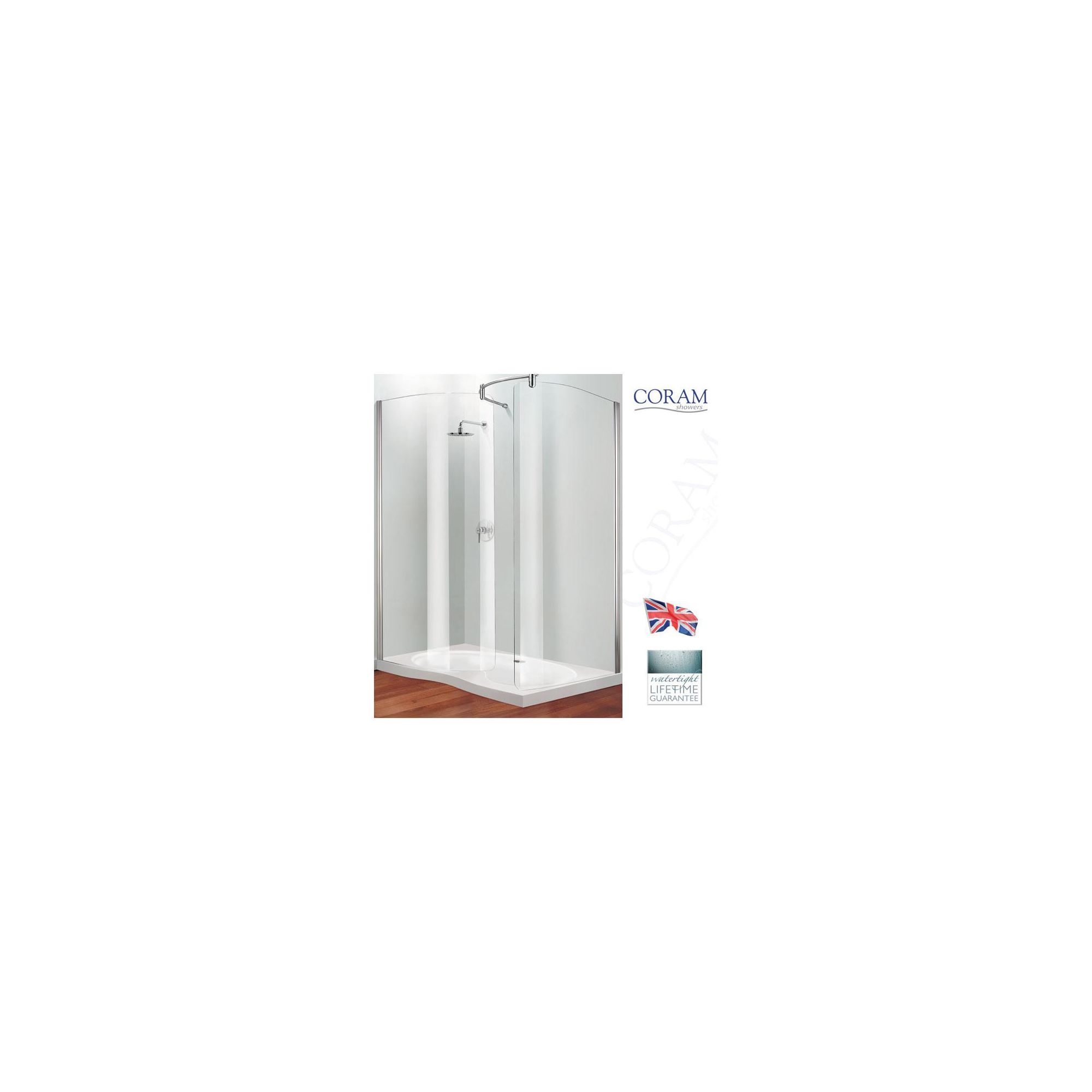 Coram Premier Walk-In Shower Enclosure, 1500mm x 900mm, Low Profile Tray, 6mm Glass at Tesco Direct