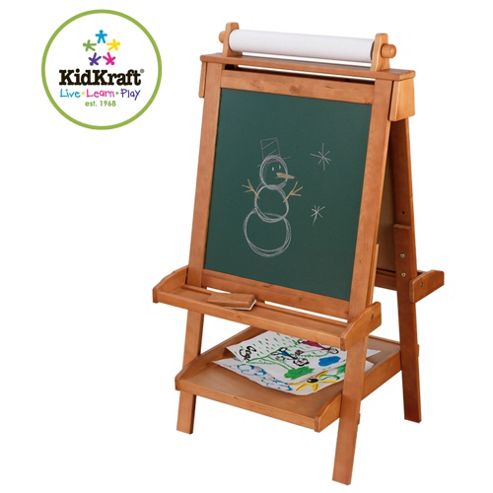 Image of Kidkraft Adjustable Wooden Easel - Honey