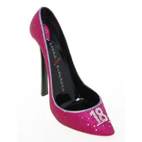 Image of Stiletto - Wine Lover Shoe Bottle Holder - 18th Birthday - Pink