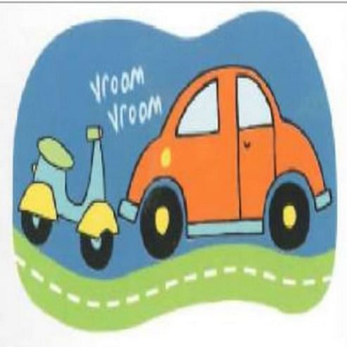 Image of Scooter And Car Giant Sticker