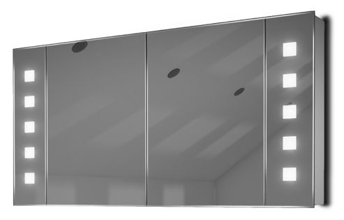 Image of Auto Colour Changing Demist Bathroom Cabinet With Shaver Socket & Sensor K124rgb