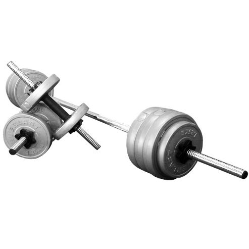 Image of Everlast 25kg Vinyl Weights Set With Barbell & Dumbells