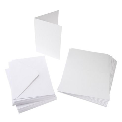 Image of Cards Single Fold A6 White Budget 50 Pk