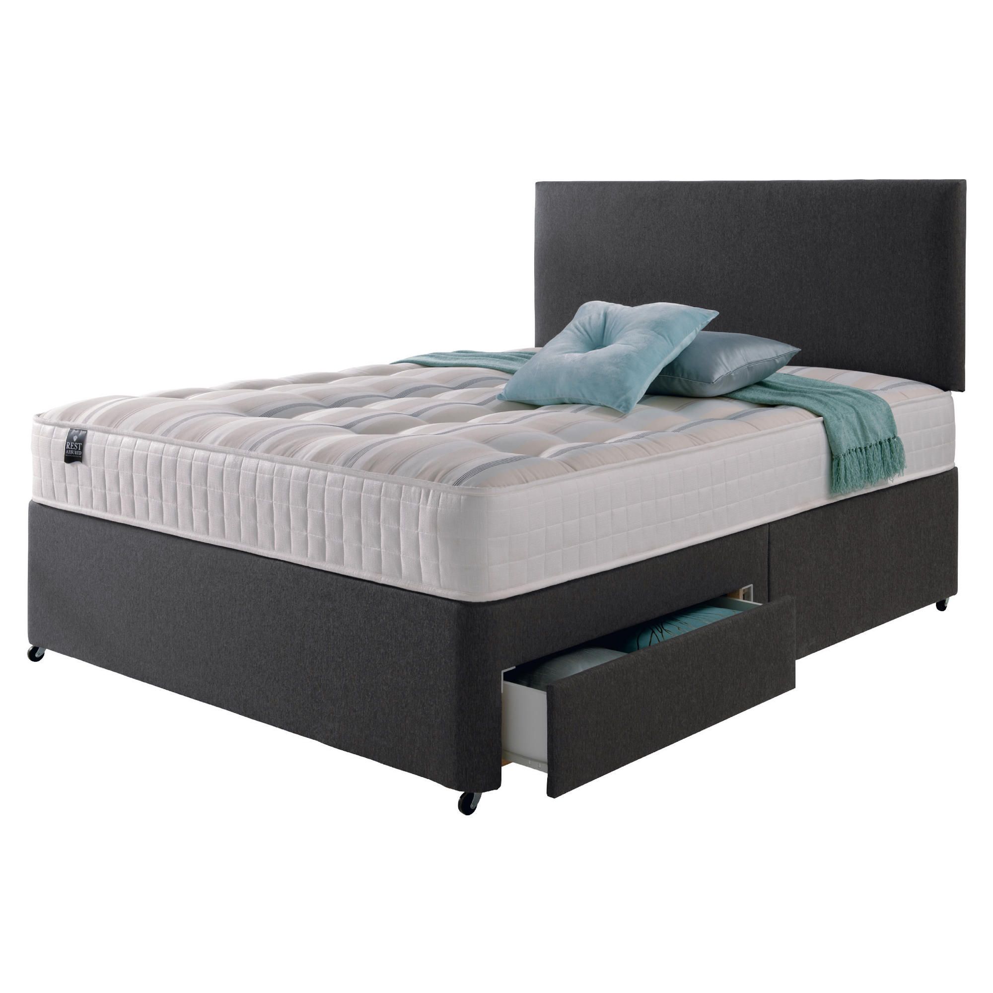 Rest Assured Ortho 4 Drawer Super King Divan and Headboard Charcoal at Tesco Direct