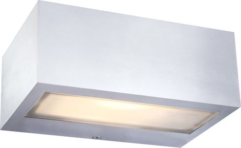 Image of Home Essence Houston 1 Light Outdoor Flush Ceiling Light In Satin Nickel