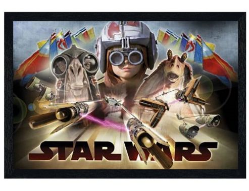 Image of Star Wars Episode One Black Wooden Framed Pod Race Poster
