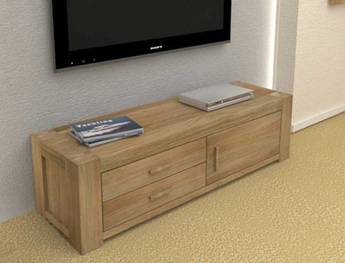 Image of Baumhaus Cmr09b Atlas Solid Oak Tv Cabinet
