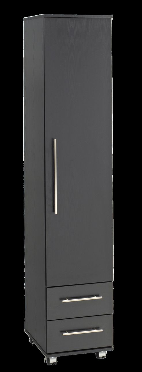 Image of Ideal Furniture Bobby 1 Door Wardrobe - Black