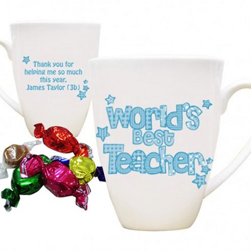 Image of Personalised Blue World's Best Teacher Mug