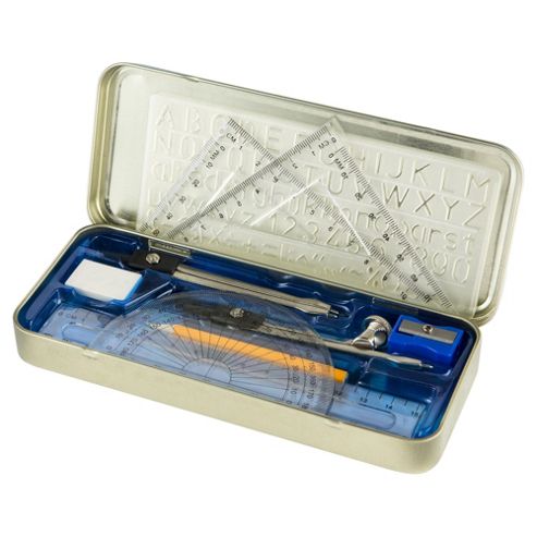 Image of Tesco 10 Piece Metal Maths Set