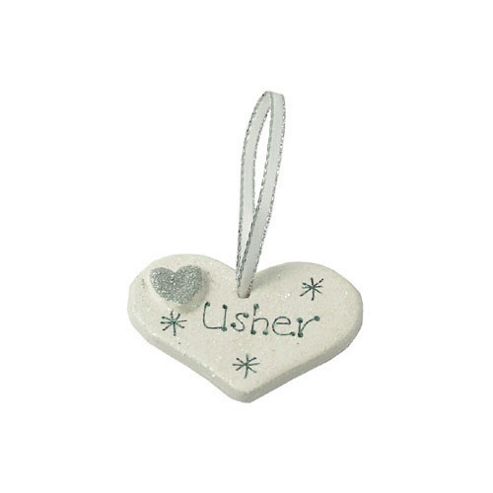 Image of Usher Silver Sparkle Heart Wedding Keepsake