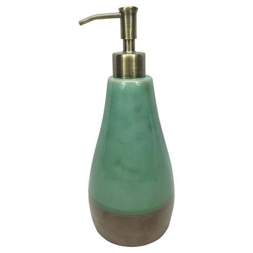 Image of Tesco Reactive Glaze Soap Dispenser, Teal