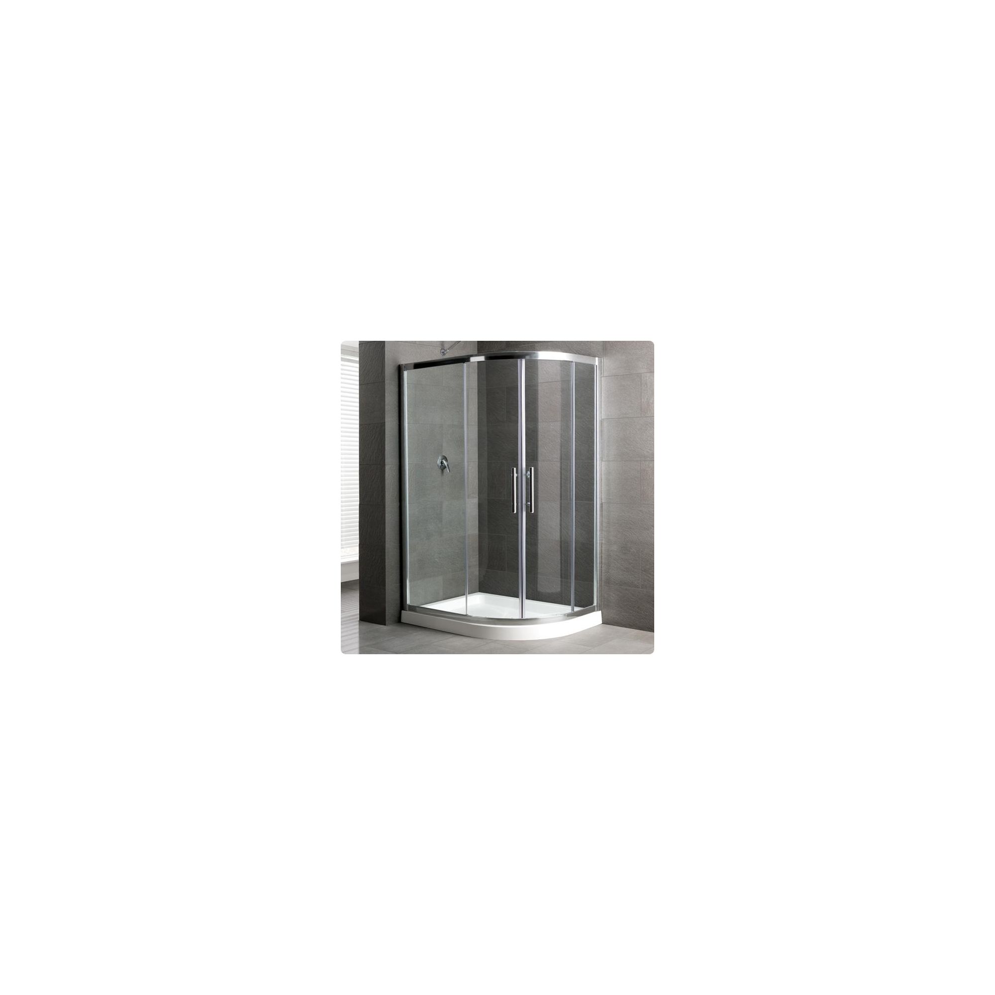 Duchy Select Silver 2 Door Offset Quadrant Shower Enclosure 1000mm x 900mm, Standard Tray, 6mm Glass at Tesco Direct