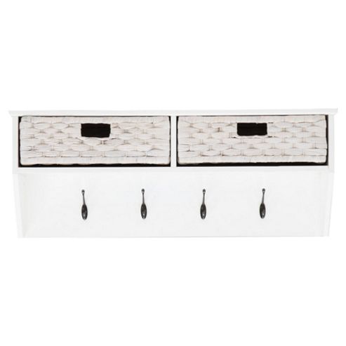 Image of Suffolk Woven Storage Wall Shelf, White