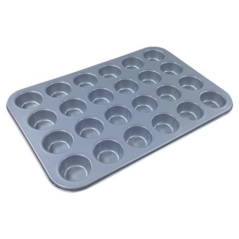Image of Tesco Non Stick Mini Muffin Tin 24 Cup 38cm X 25cm
