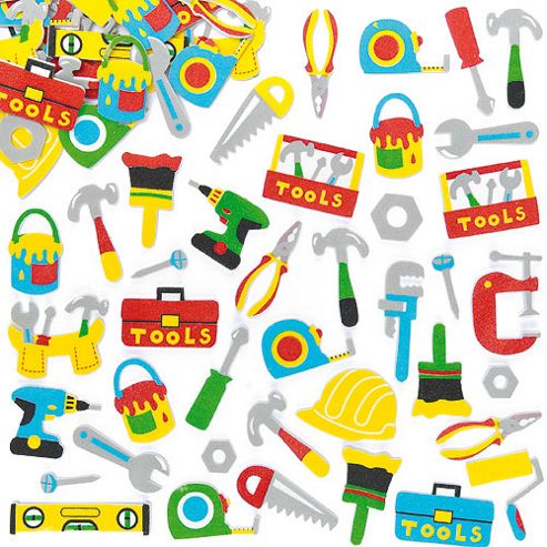 Image of Tool Foam Craft Stickers (pack Of 120)