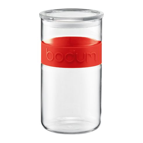 Image of Bodum Presso Glass Storage Jar 2 Ltr / 68 Oz - Red