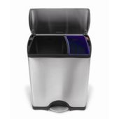 simplehuman 30/16 Litres Classic Rectangular Recycler in Brushed Stainless Steel