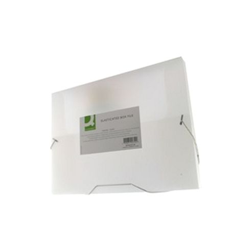 Image of Q Connect Elasticated Box File Clear