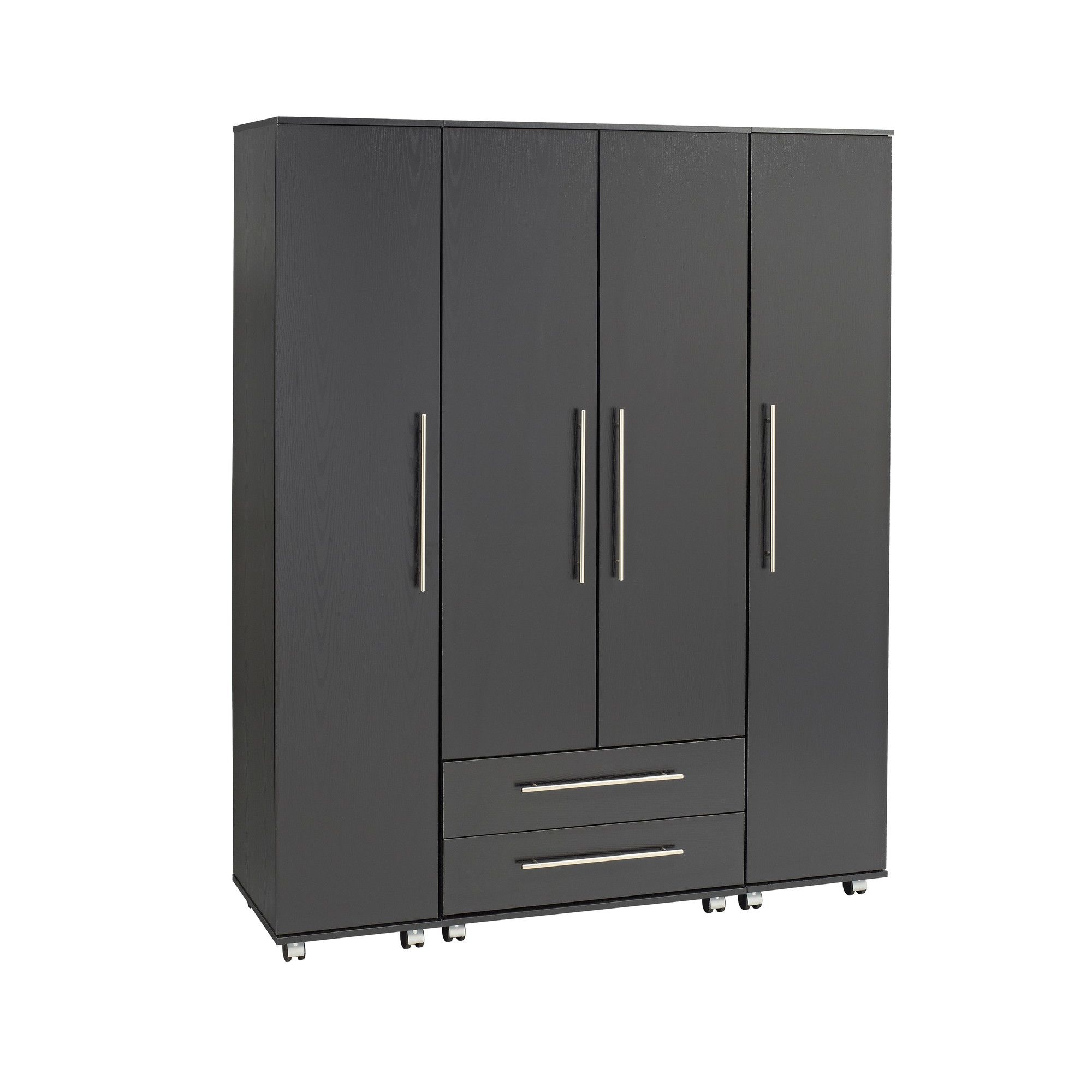 Ideal Furniture Bobby 4 Door Wardrobe - Walnut at Tesco Direct