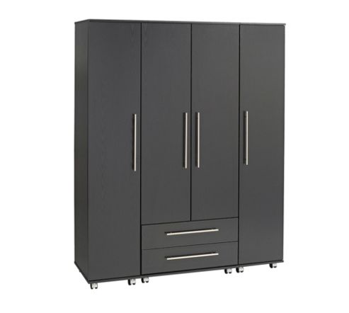 Image of Ideal Furniture Bobby 4 Door Wardrobe - Walnut