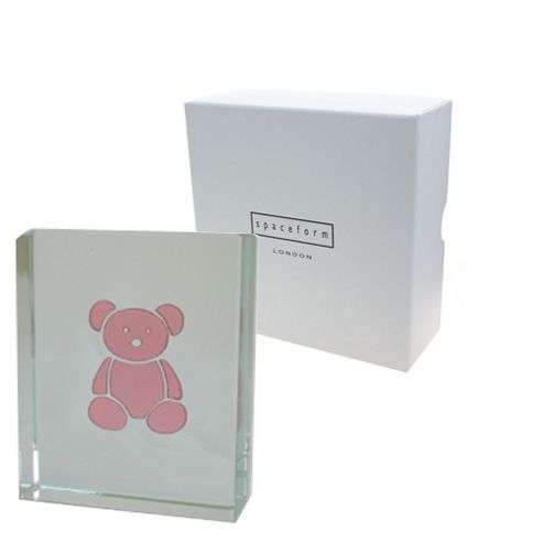 Image of Spaceform Pink Teddy Glass Keepsake Token