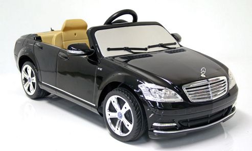 Image of Kids Electric Car Mercedes Benz S Class 12 Volt Black Gloss