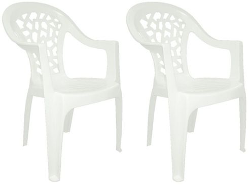 Image of Resol Inca Garden Outdoor / Indoor Designer Plastic Chair - White - X2