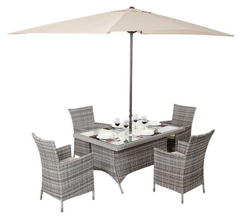 Image of Luxan Wgf-410 Port Royal Luxe Rustic Rectangle Dining Set - Seats 4