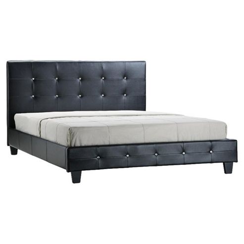 Image of Home Zone Diamante Bed Frame - Black - Single (3')