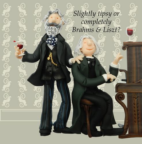 Image of Holy Mackerel Greeting Card - Brahms & Liszt Birthday Greetings Card