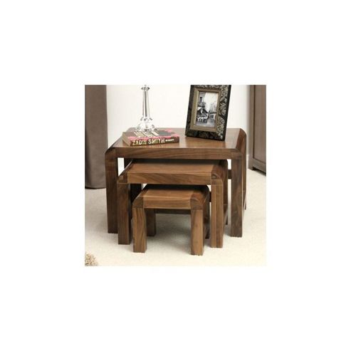 Image of Baumhaus Shiro Nest Of 3 Coffee Tables In Walnut