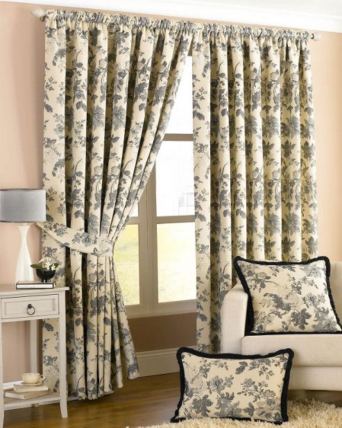 Image of Berkshire Ready Made Lined Curtains - Black