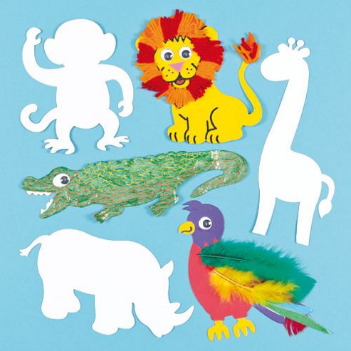 Image of Safari Animal Card Shapes (pack Of 10)